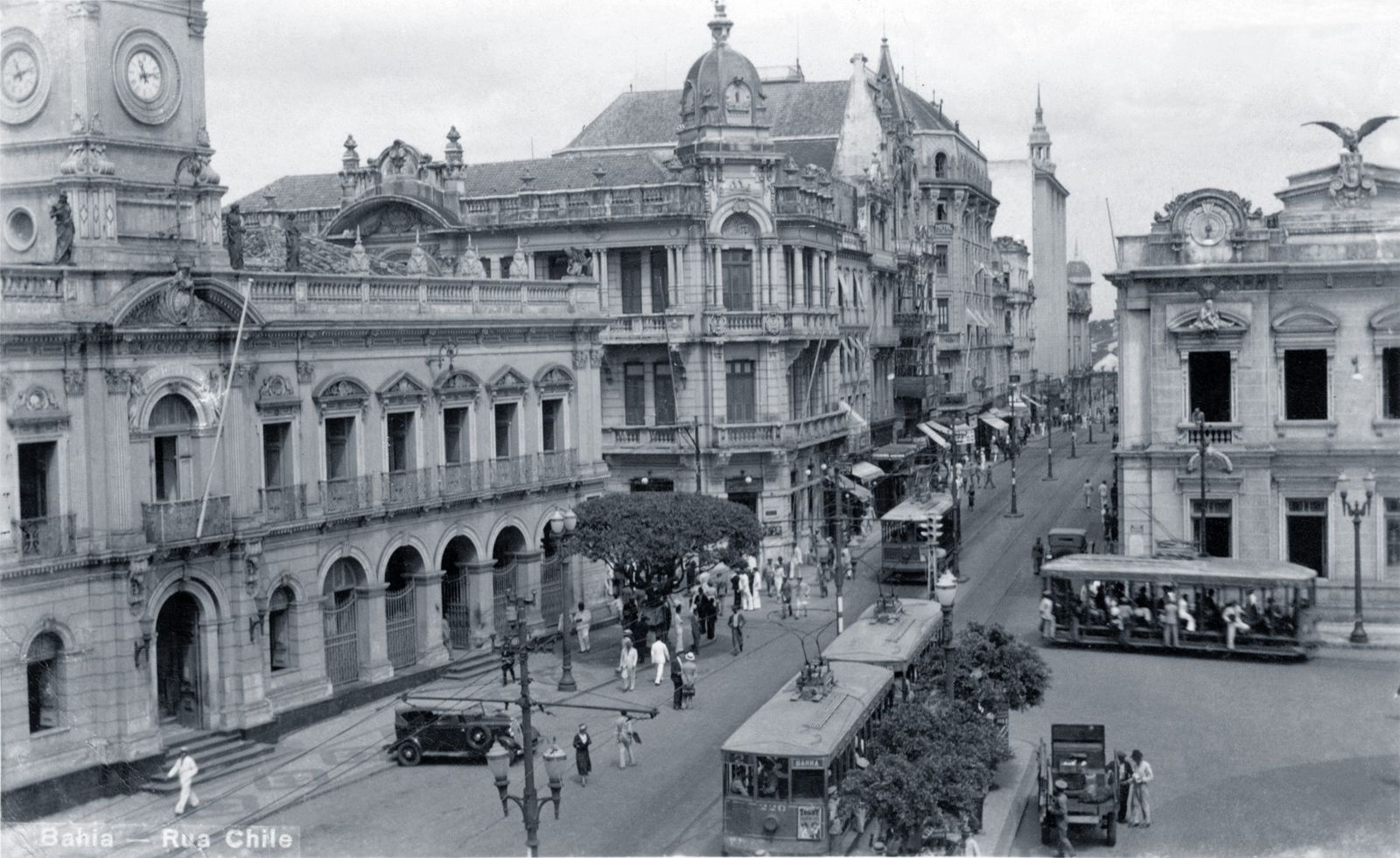 A Rua Chile em cartão-postal Wessel, com dedicatória datada de 1940